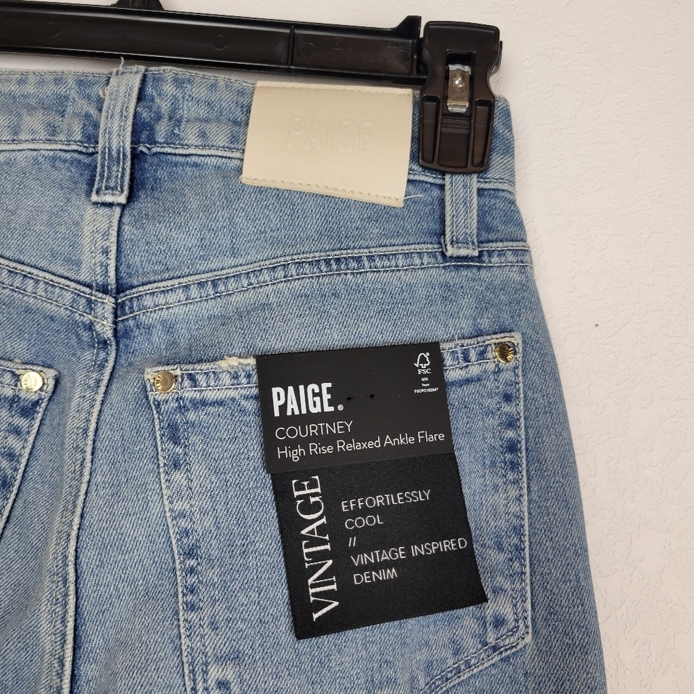NWT PAIGE Courtney Raw Hem Vintage Denim In La Rambla Wash Size 23 - Picture 12 of 13